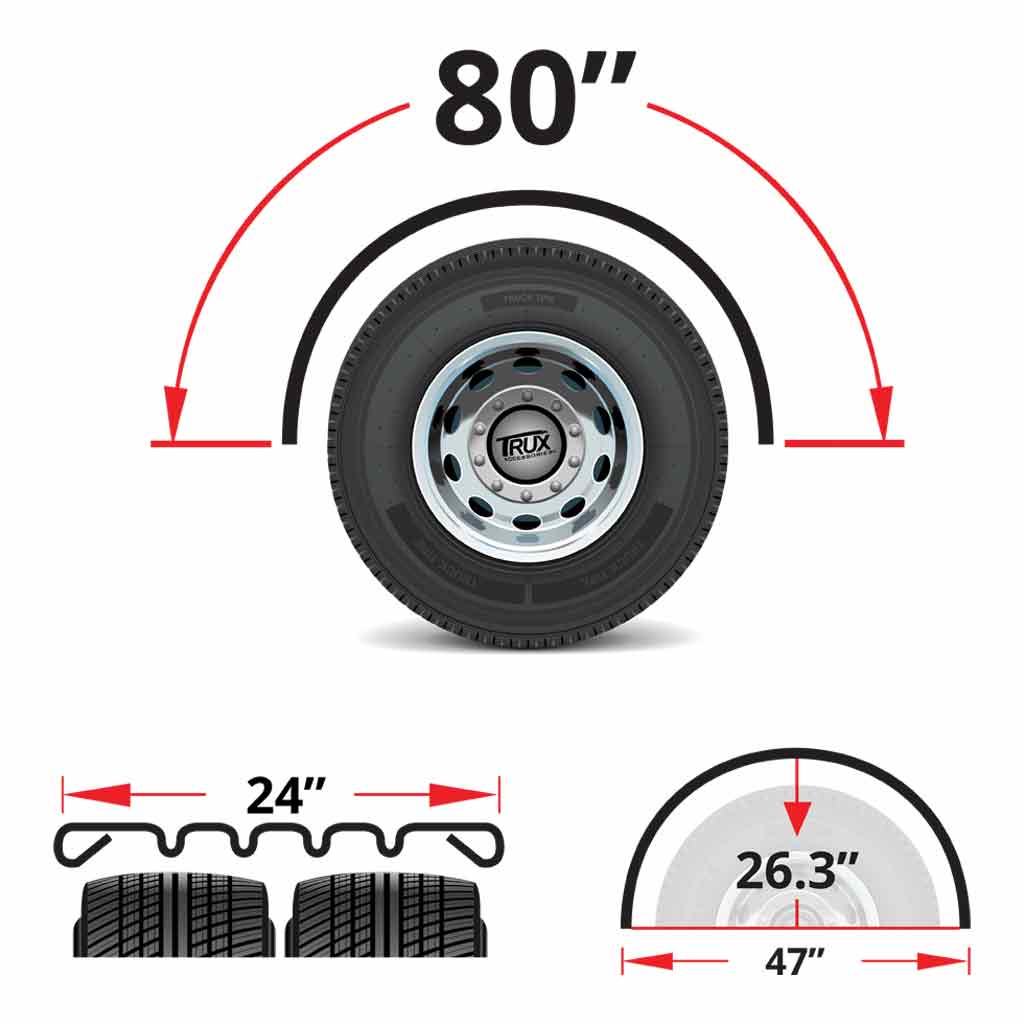 80" 4 Ribbed Single Axle Fenders - 16 Gauge | Mirror Shine Stainless Steel - Thumbnail 4