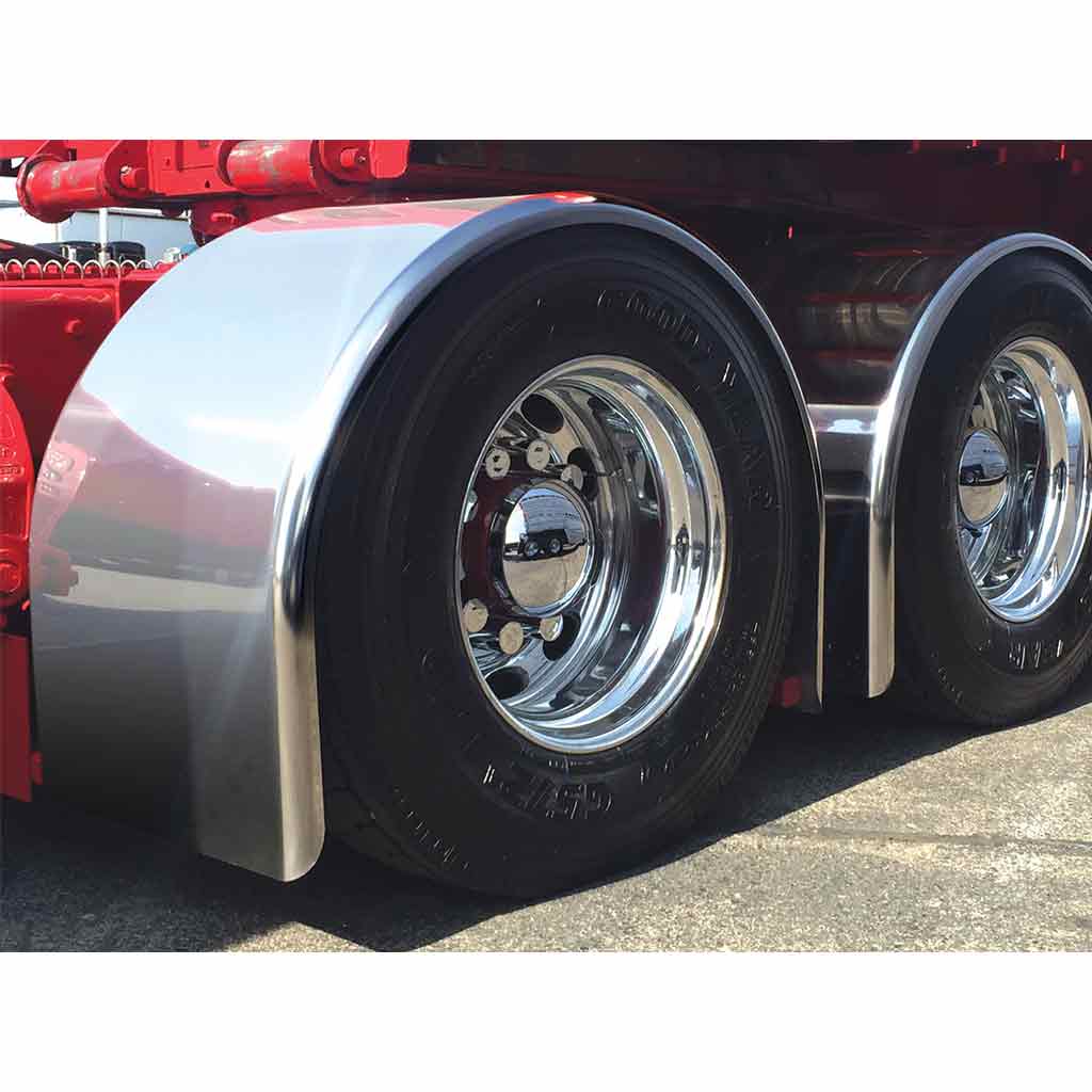 96" Smooth Straight Drop Single Axle Fenders - 14 Gauge | Stainless Steel - Thumbnail 2