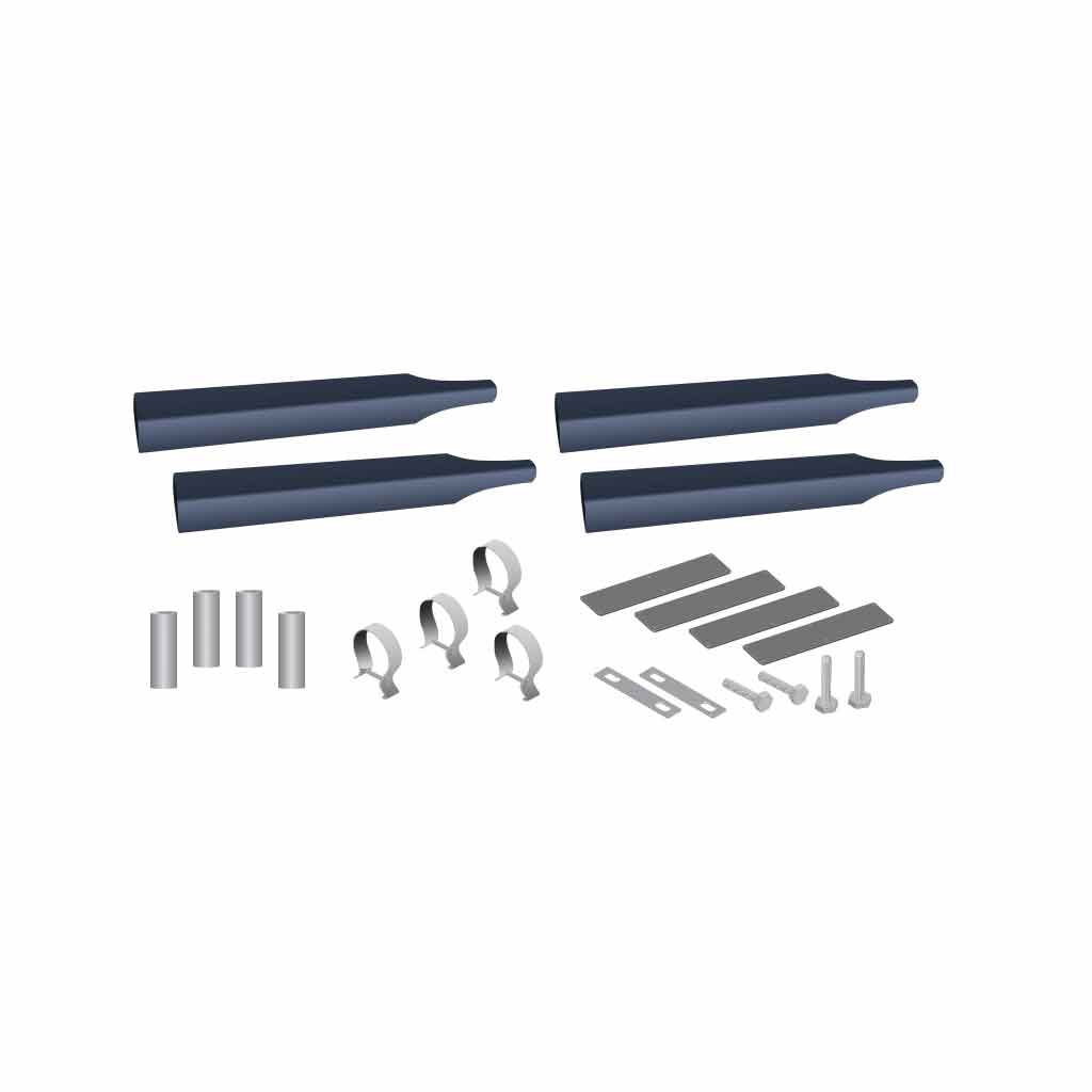 Smoke & Mirror Single Axle Fender Mounting Kit – Blue | 14 Gauge | Triangle Mounts