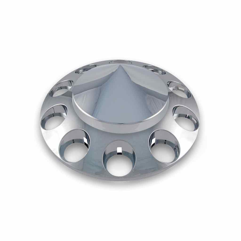 Front Axle Cover with Replacement Hubcap - Pointed Hubcap | Chrome ABS Plastic