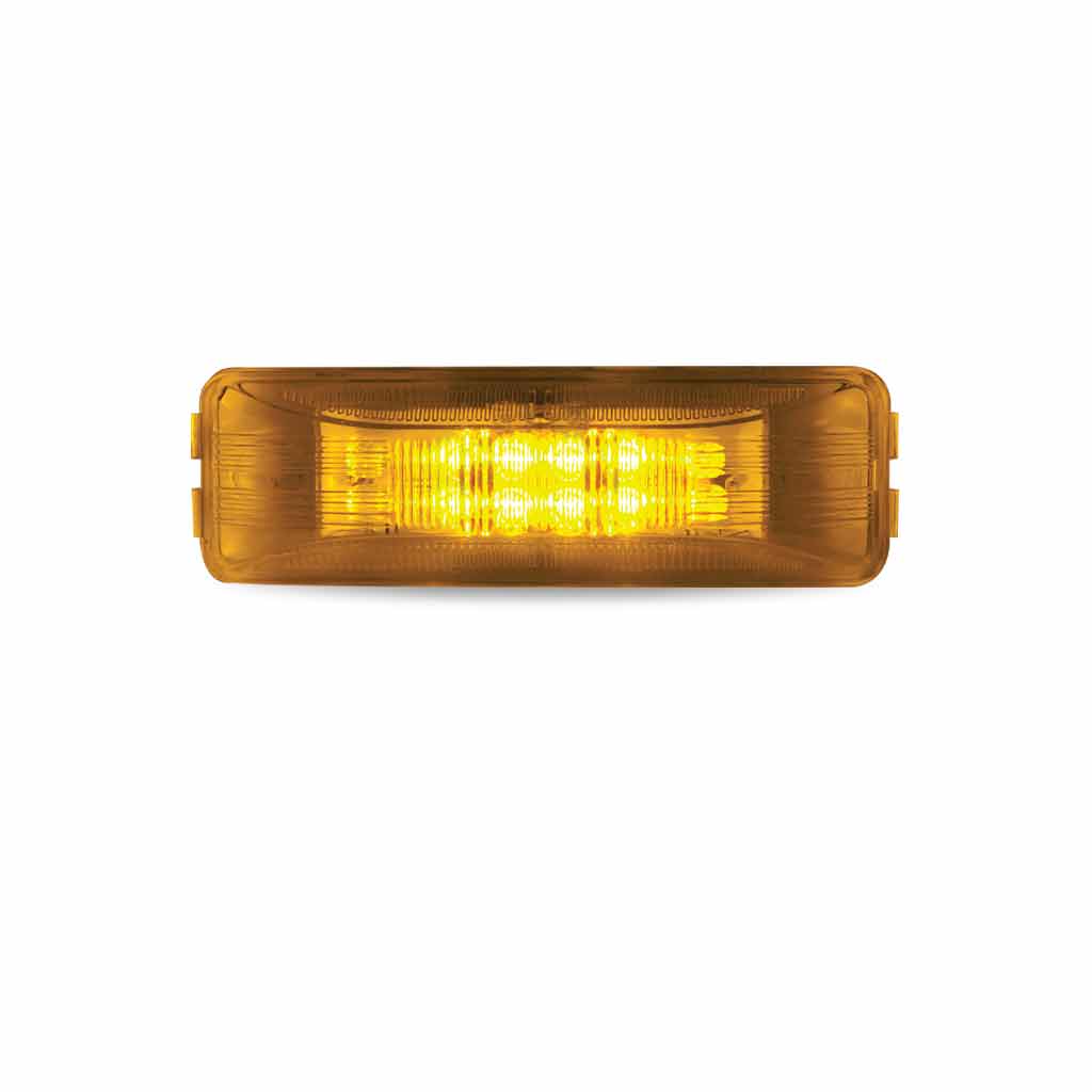 1" x 4" Amber Clearance Marker Rectangular LED Light - 12 Diodes - Thumbnail 2