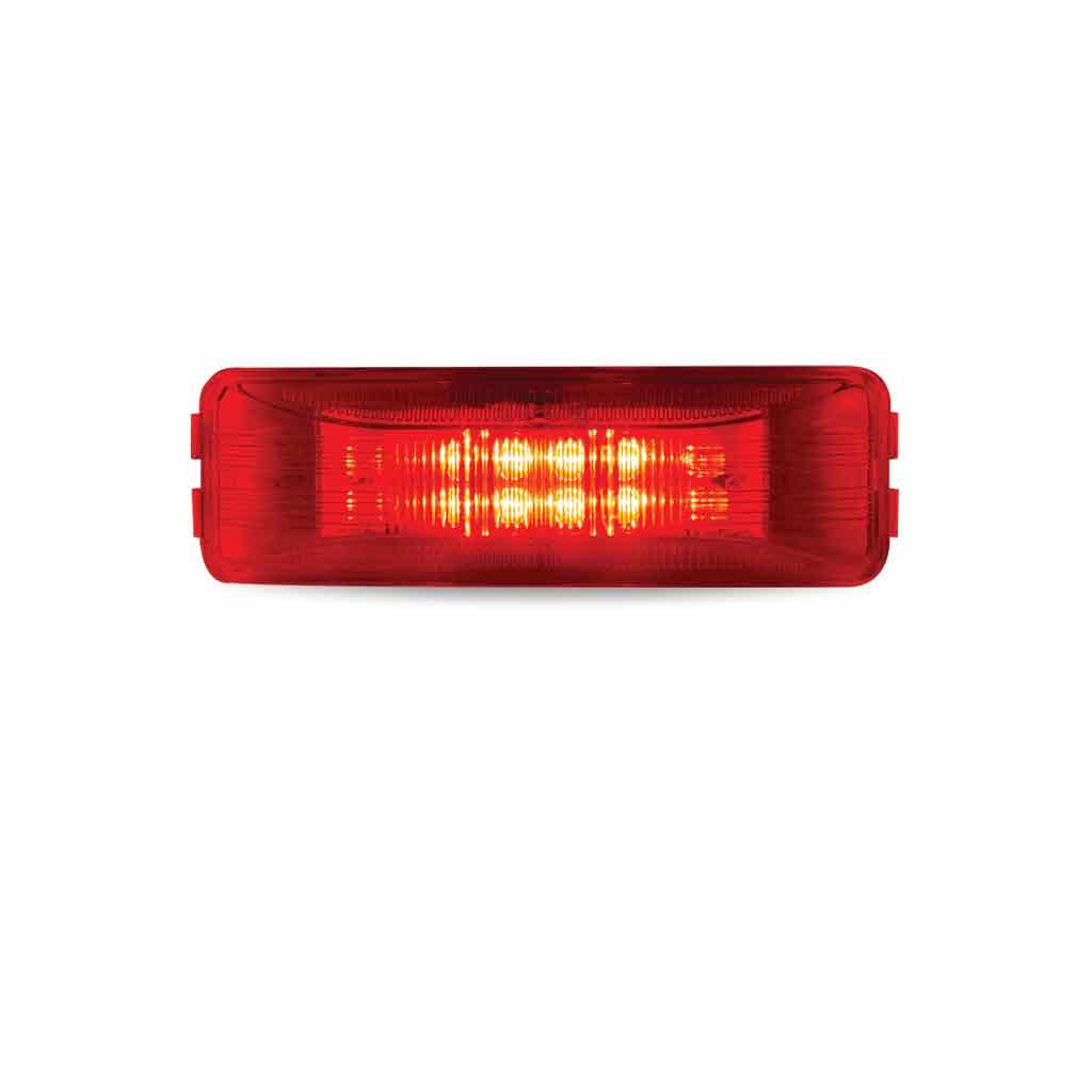 1" x 4" Red Clearance Marker Rectangular LED Light - 12 Diodes - Thumbnail 2