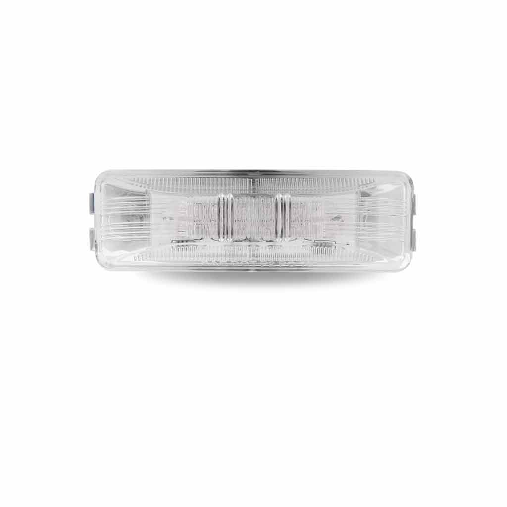 1" x 4" White Clearance Marker Rectangular LED Light - 12 Diodes