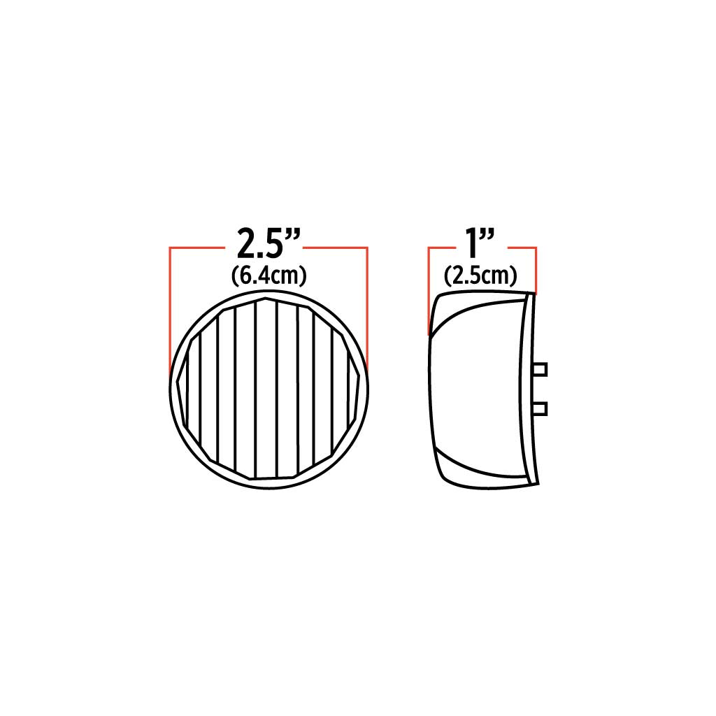 2.5" Clear Amber Marker Round LED Light - 13 Diodes - Thumbnail 4