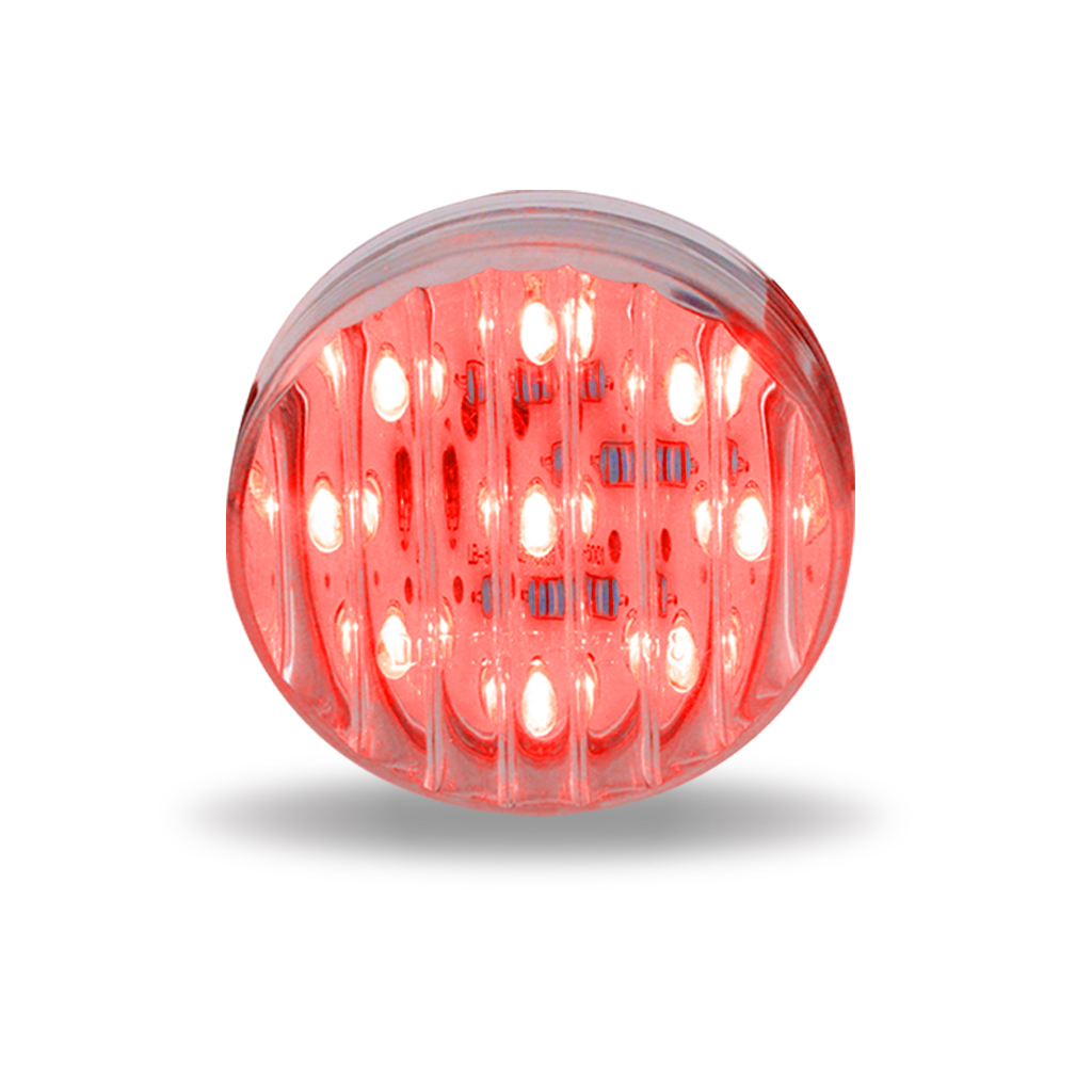 2.5" Clear Red Marker Round LED Light - 13 Diodes