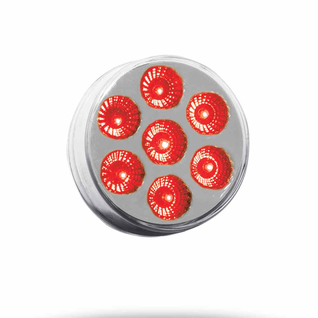 2.5" Amber Marker to Red Auxiliary Round LED Light - 7 Diodes - Thumbnail 7