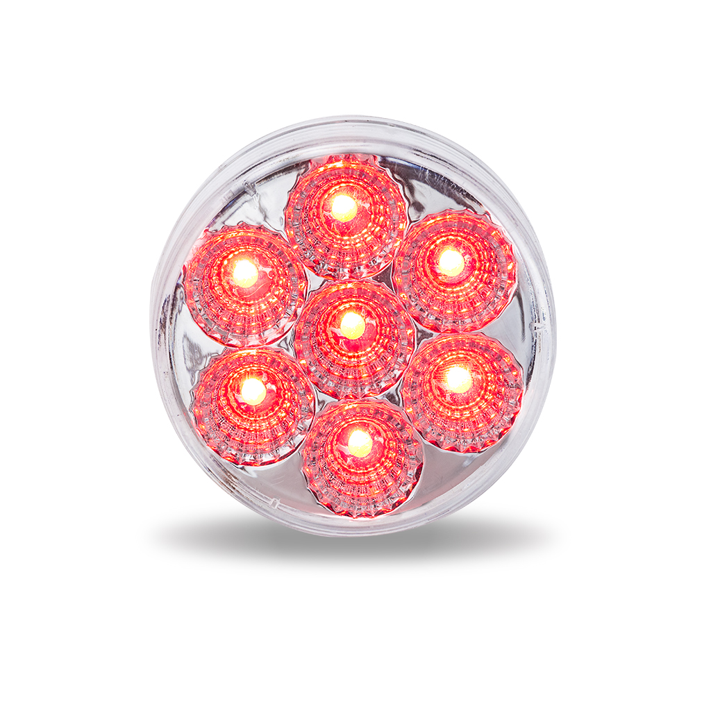 2.5" Clear Red Round Marker LED Light - 7 Diodes - Thumbnail 5