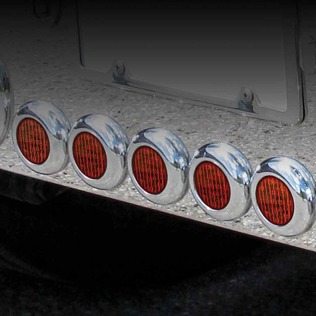 2" Red Clearance Marker Round LED Light - 9 Diodes - Thumbnail 2