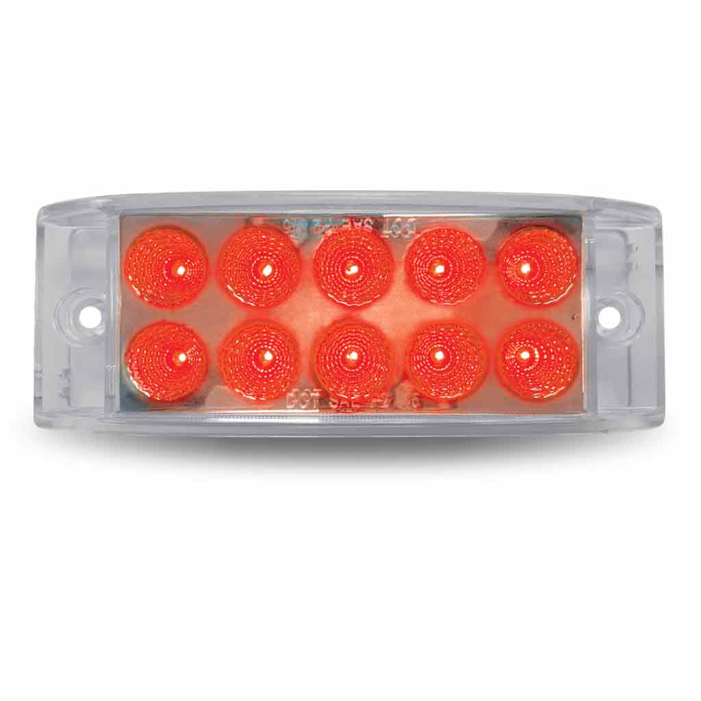 2" x 6" Red Marker to Blue Auxiliary Rectangular LED Light - 10 Diodes - Thumbnail 3