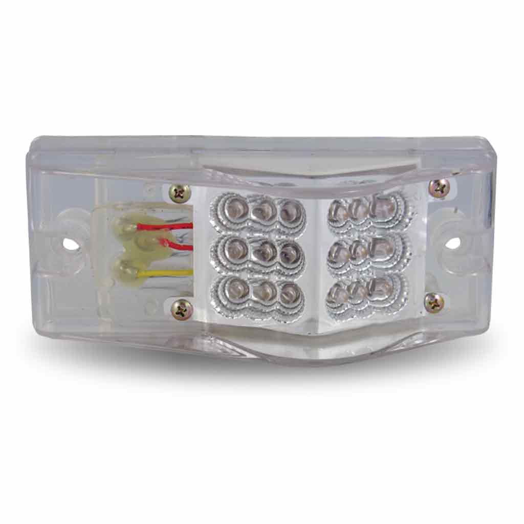 2" x 6" Clear Amber Surface Mount Marker LED Hump Light - 18 Diodes