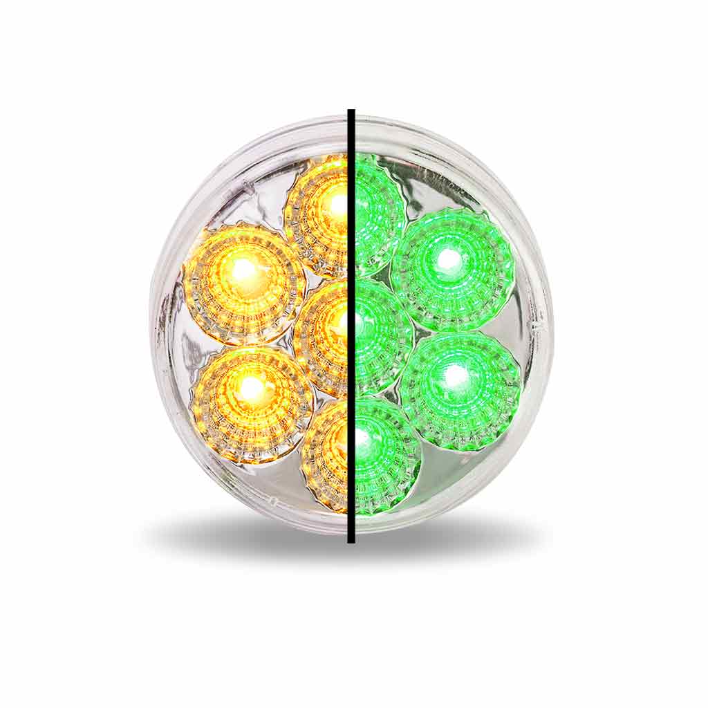 2" Amber Marker to Green Auxiliary Round LED Light - 7 Diodes - Thumbnail 3