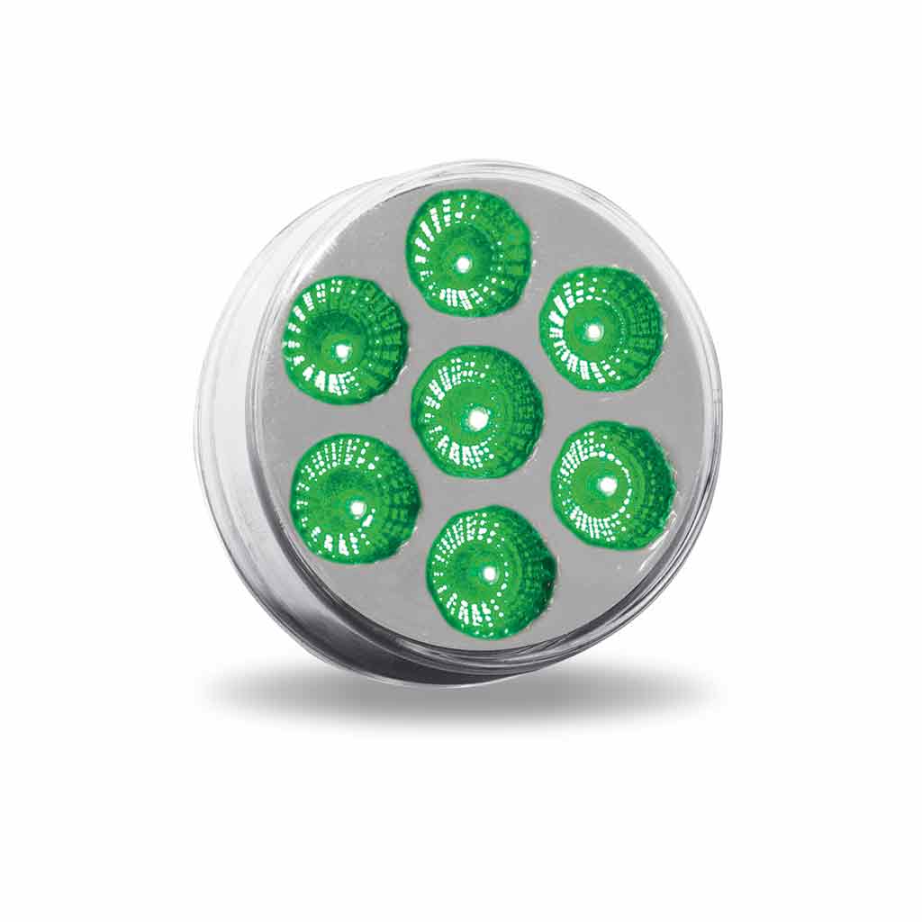 2" Amber Marker to Green Auxiliary Round LED Light - 7 Diodes - Thumbnail 6