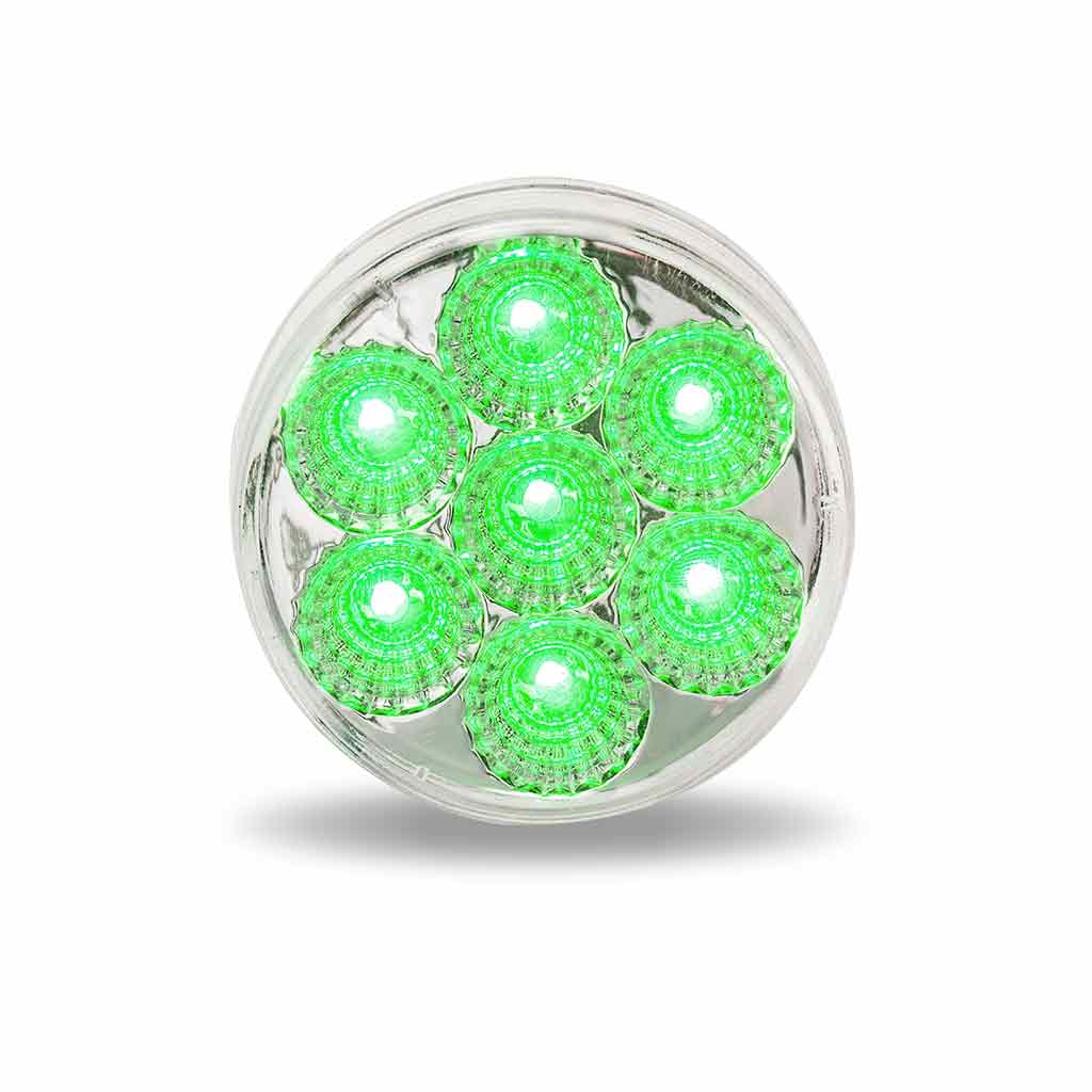 2" Amber Marker to Green Auxiliary Round LED Light - 7 Diodes - Thumbnail 8