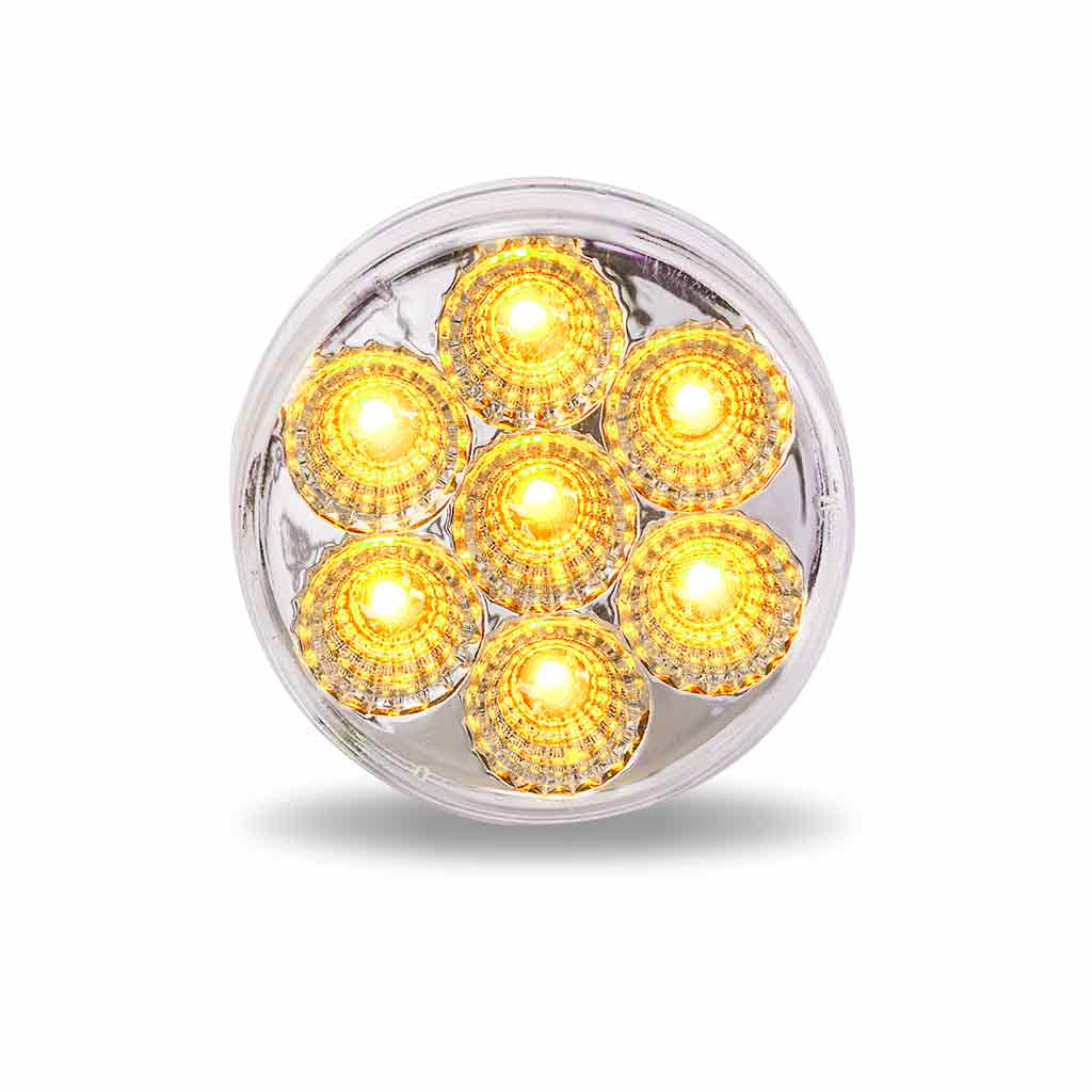 2" Clear Amber Marker Round LED Light - 7 Diodes - Thumbnail 5