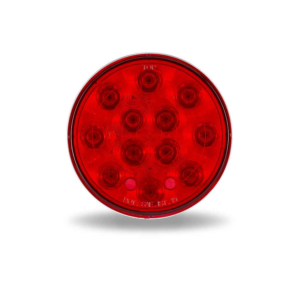 4" Heated Lens Red Stop, Turn & Tail Round LED Light - 12 Diodes - Thumbnail 2