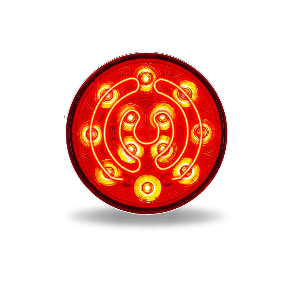 4" Heated Lens Red Stop, Turn & Tail Round LED Light - 12 Diodes - Thumbnail 3