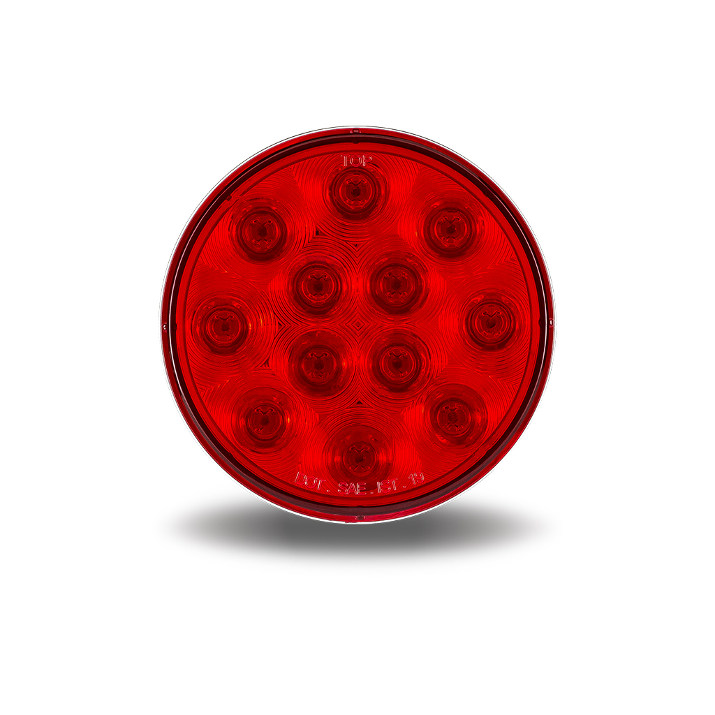 4" Red Stop, Turn & Tail Round LED Light - 12 Diodes
