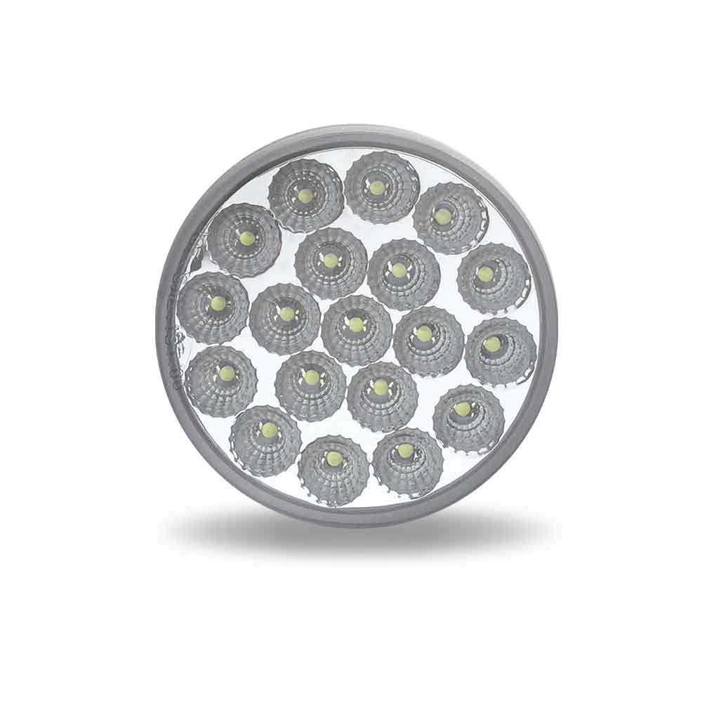 4" Red Stop, Turn & Tail to Amber Strobe Round LED Light - 19 Diodes