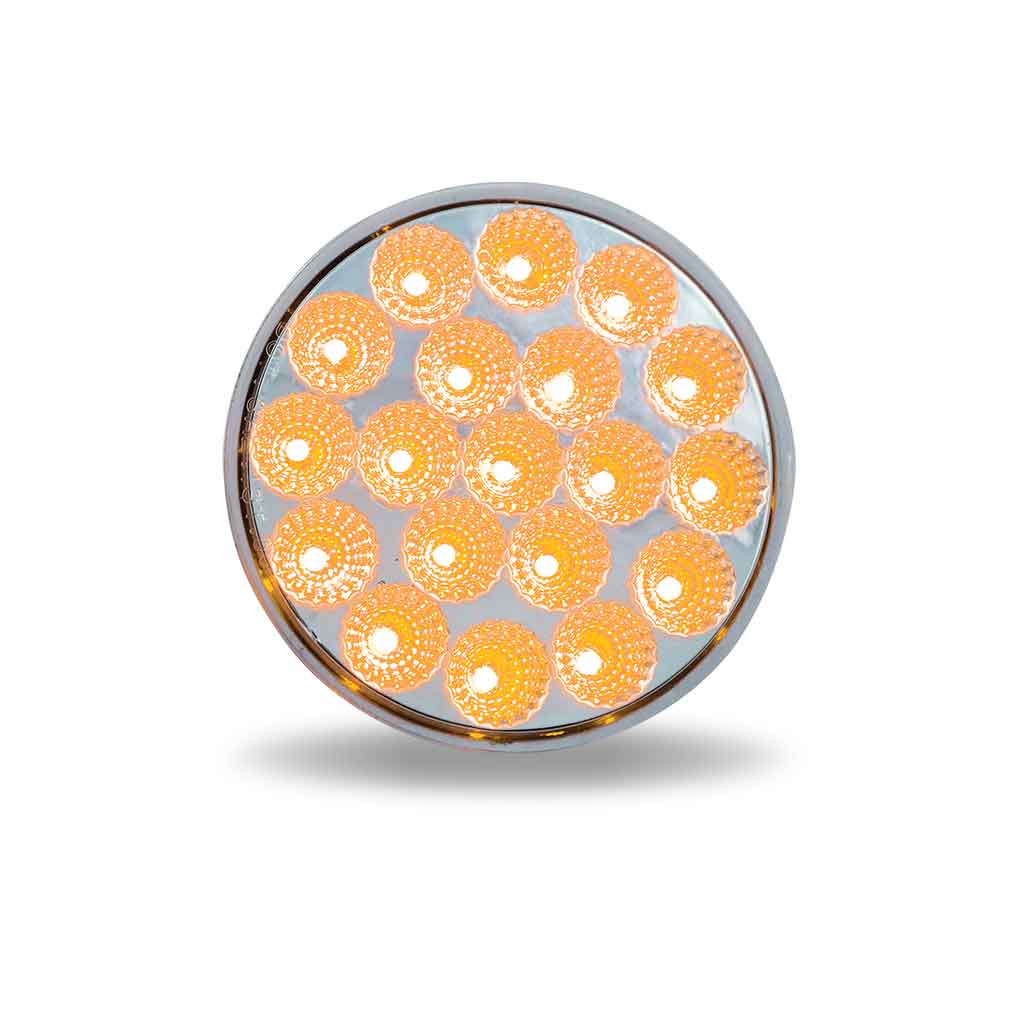 4" Amber Turn & Marker to White Auxiliary Round LED Light - 19 Diodes - Thumbnail 11
