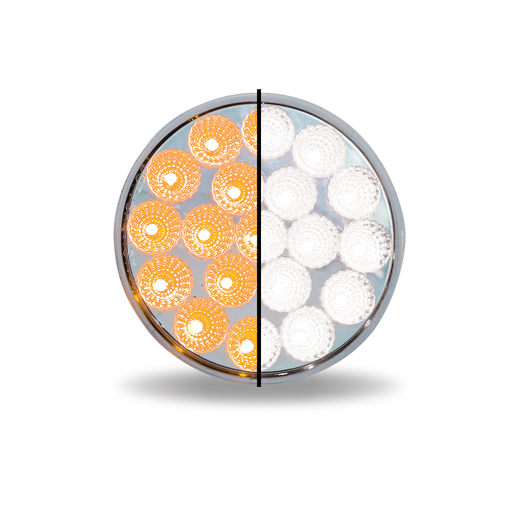 4" Amber Turn & Marker to White Auxiliary Round LED Light - 19 Diodes - Thumbnail 10