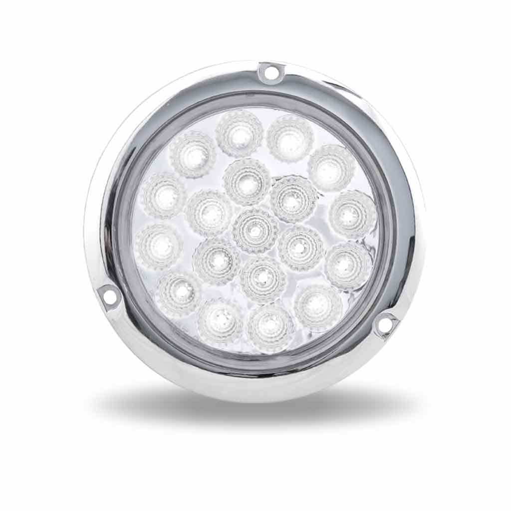 4" Red Stop, Turn & Tail to White Back Up Round Flange Mount LED Light - 19 Diodes - Thumbnail 5