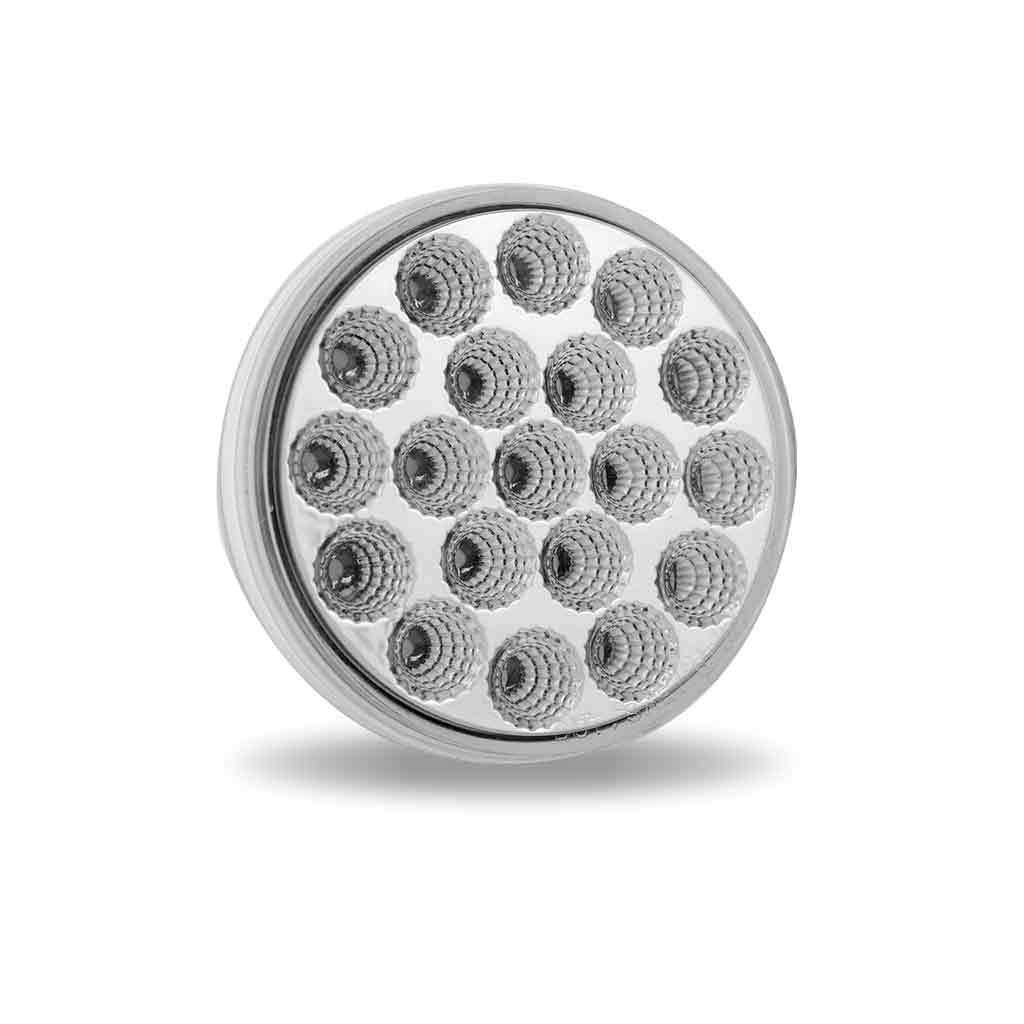 4" Red Stop, Turn & Tail to White Back Up Round LED Light - 19 Diodes | Super Seal Adapter