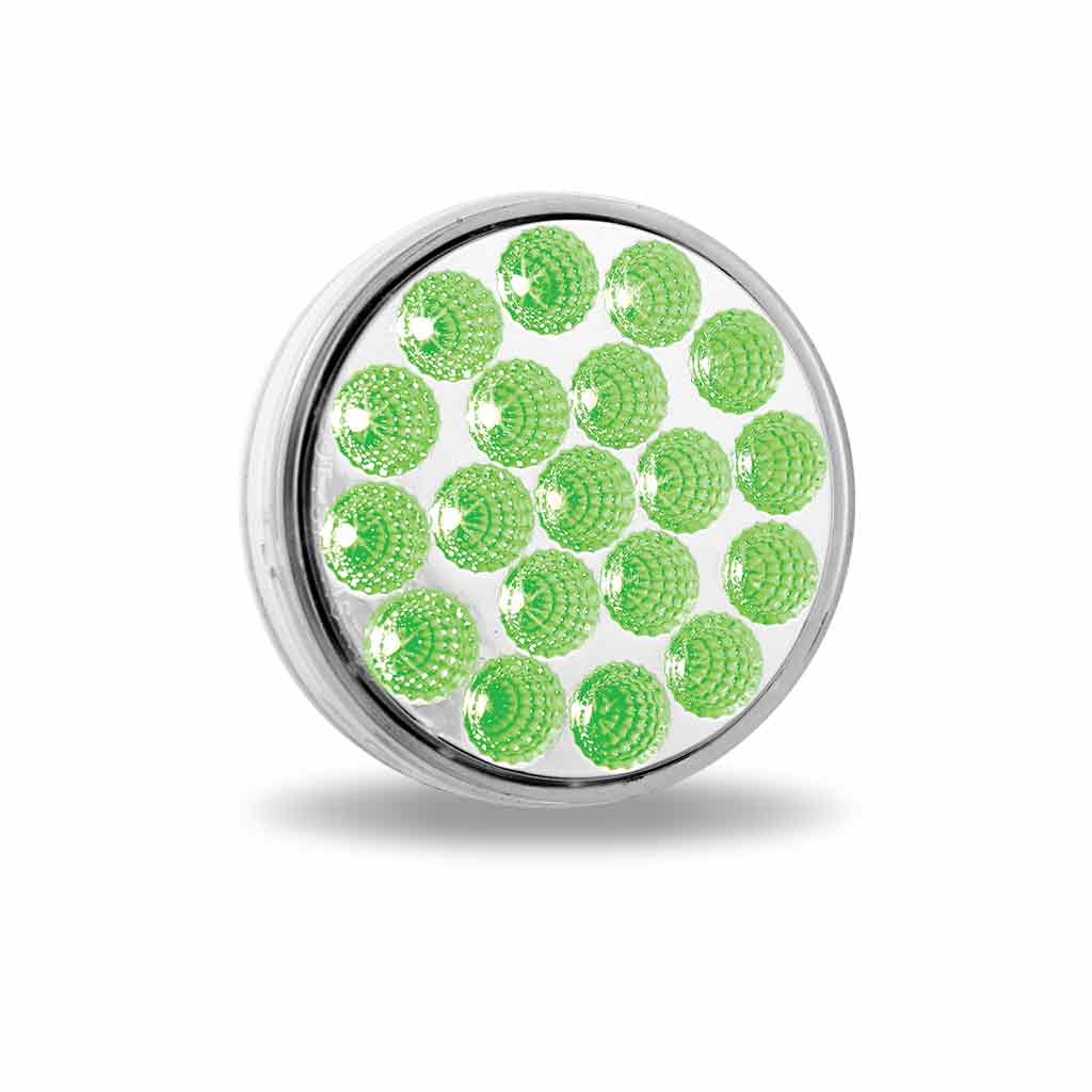 4" Amber Marker to Green Auxiliary Round LED Light - 19 Diodes - Thumbnail 11