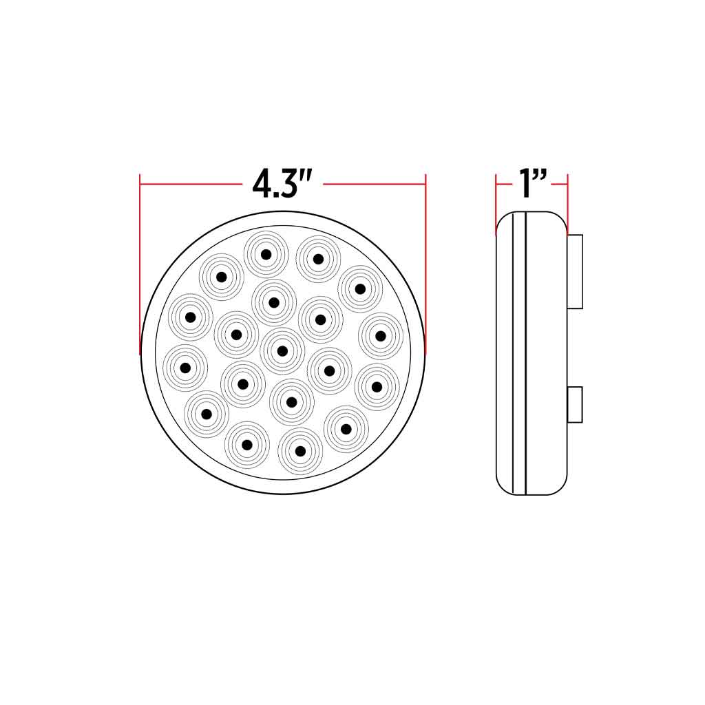 4" Amber Turn & Marker to Pink Auxiliary Round LED Light - 19 Diodes