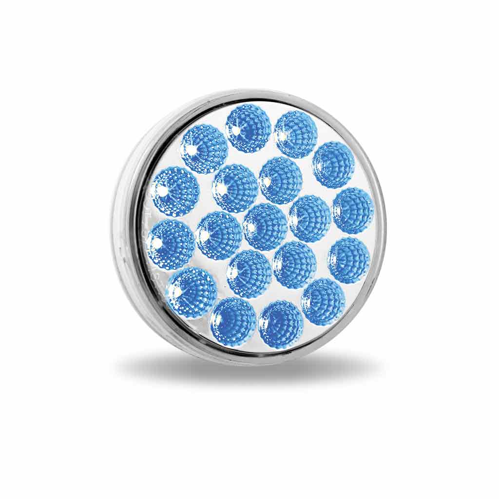 4" Red Stop, Turn & Tail to Blue Auxiliary Round LED Light - 19 Diodes - Thumbnail 4