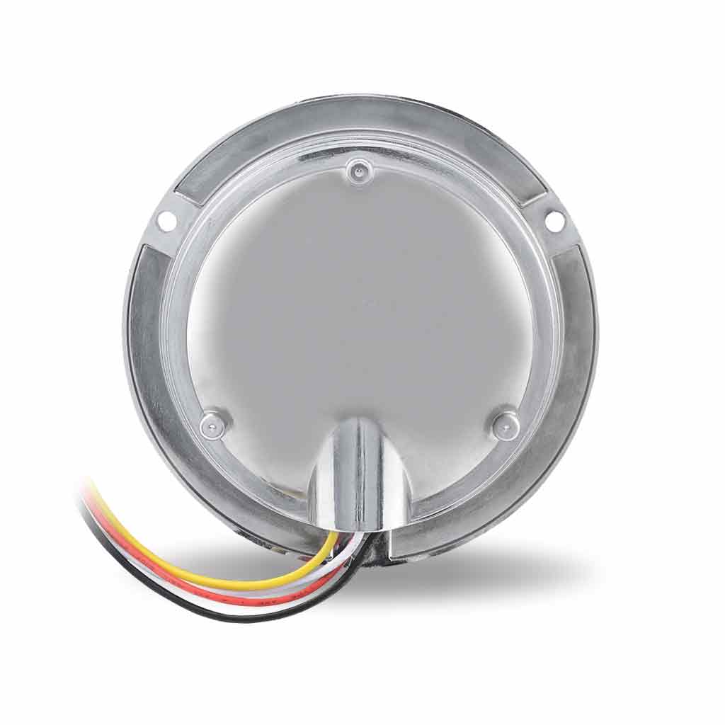 4" Red Stop, Turn & Tail to Blue Auxiliary Round Flange Mount LED Light - 19 Diodes - Thumbnail 6