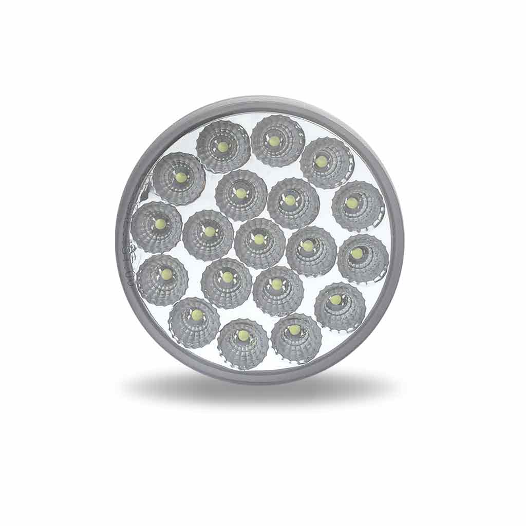 4" Red Stop, Turn & Tail to Green Auxiliary Round LED Light - 19 Diodes