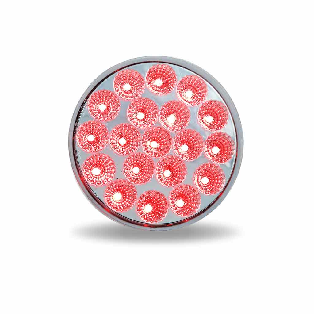 4" Red Stop, Turn & Tail to Green Auxiliary Round LED Light - 19 Diodes - Thumbnail 2