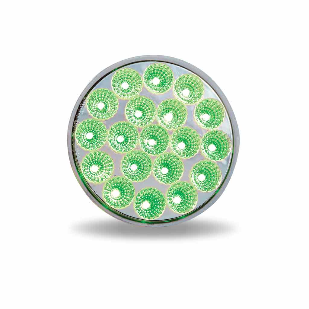 4" Red Stop, Turn & Tail to Green Auxiliary Round LED Light - 19 Diodes - Thumbnail 3