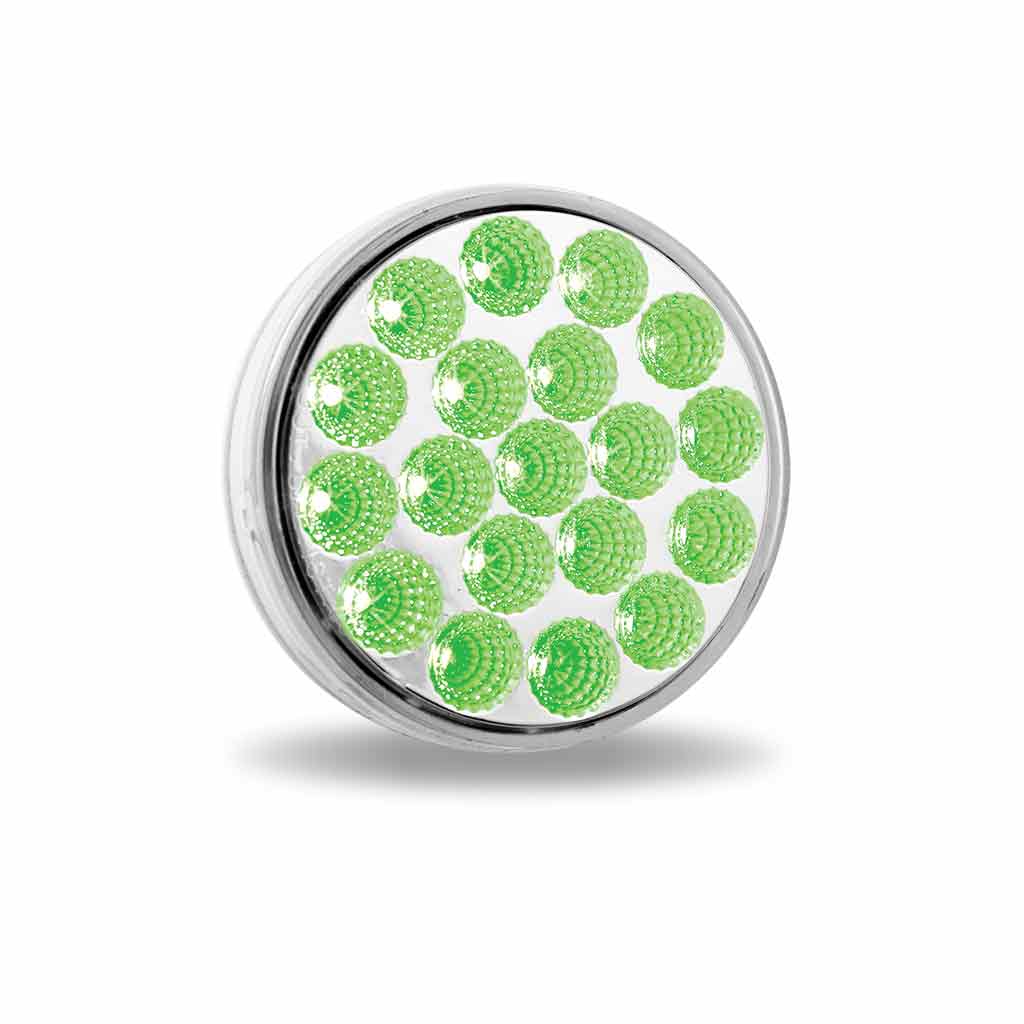 4" Red Stop, Turn & Tail to Green Auxiliary Round LED Light - 19 Diodes - Thumbnail 4