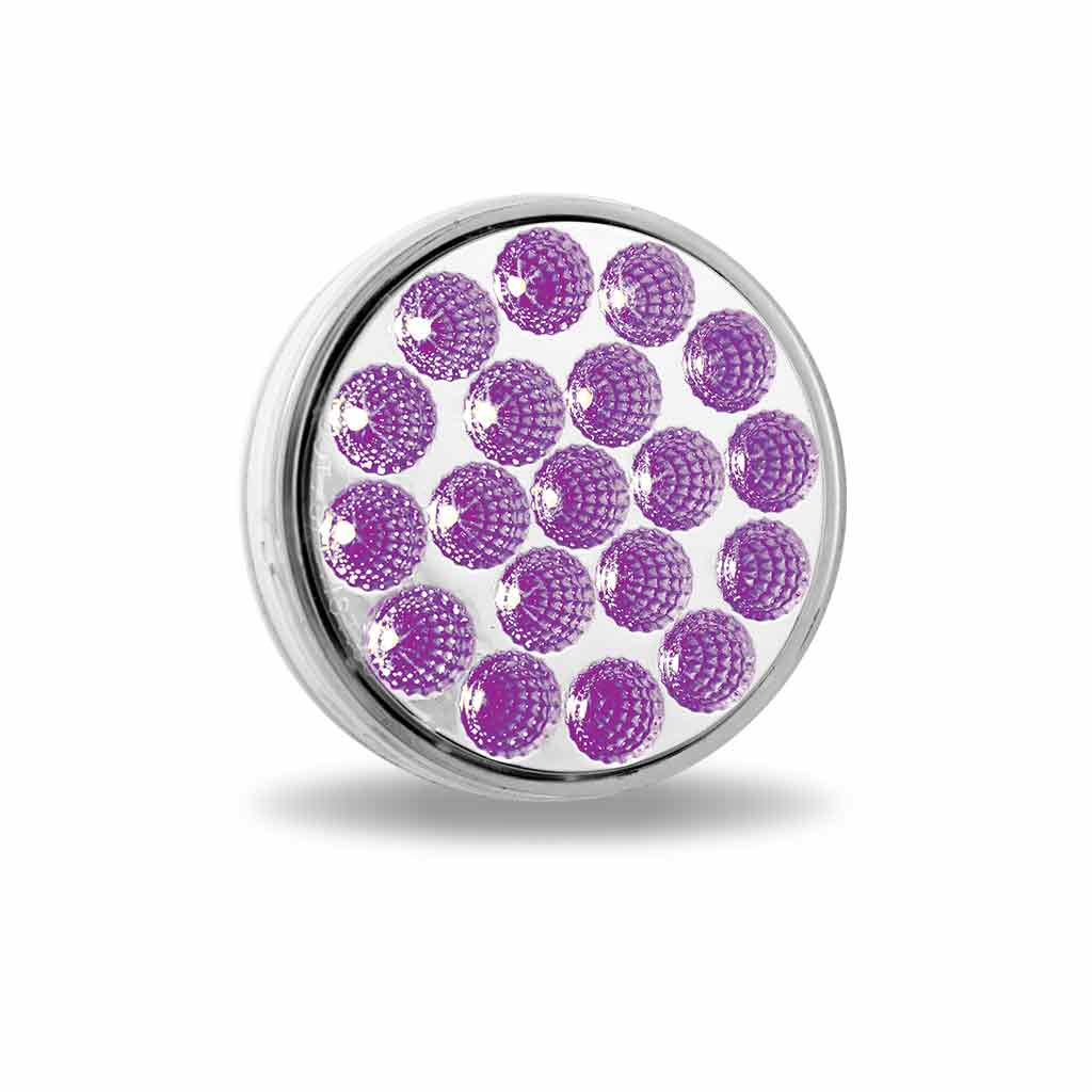 4" Red Stop, Turn & Tail to Purple Auxiliary Round LED Light - 19 Diodes