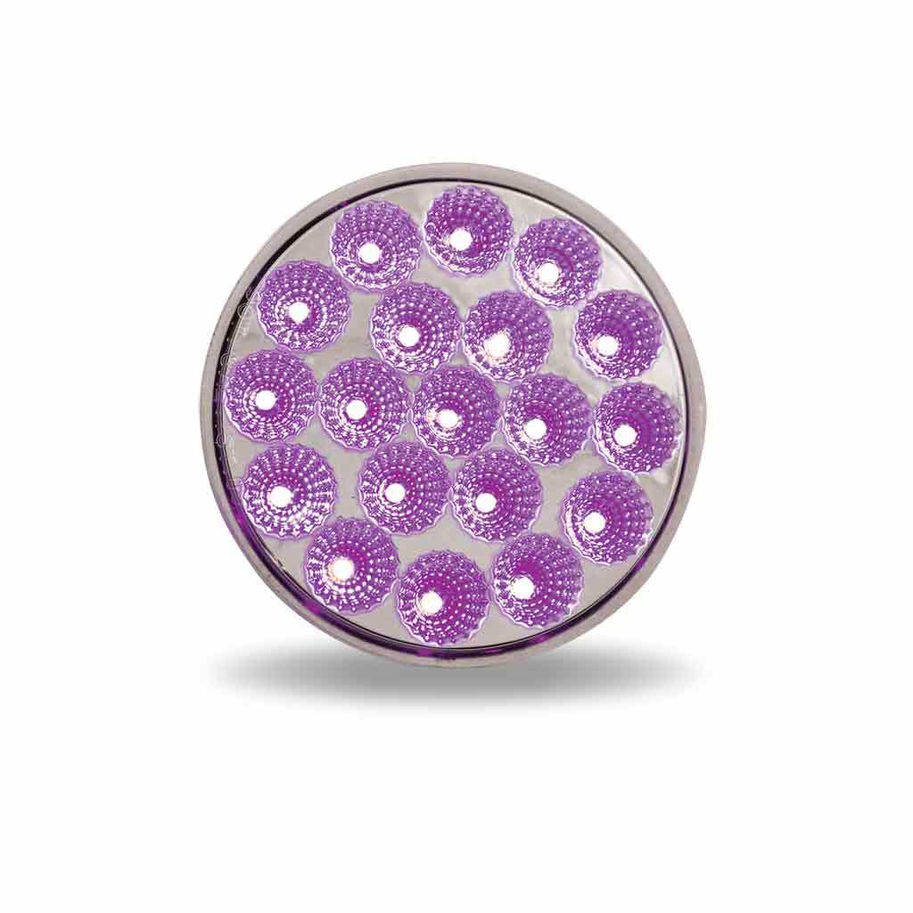 4" Red Stop, Turn & Tail to Purple Auxiliary Round LED Light - 19 Diodes - Thumbnail 5