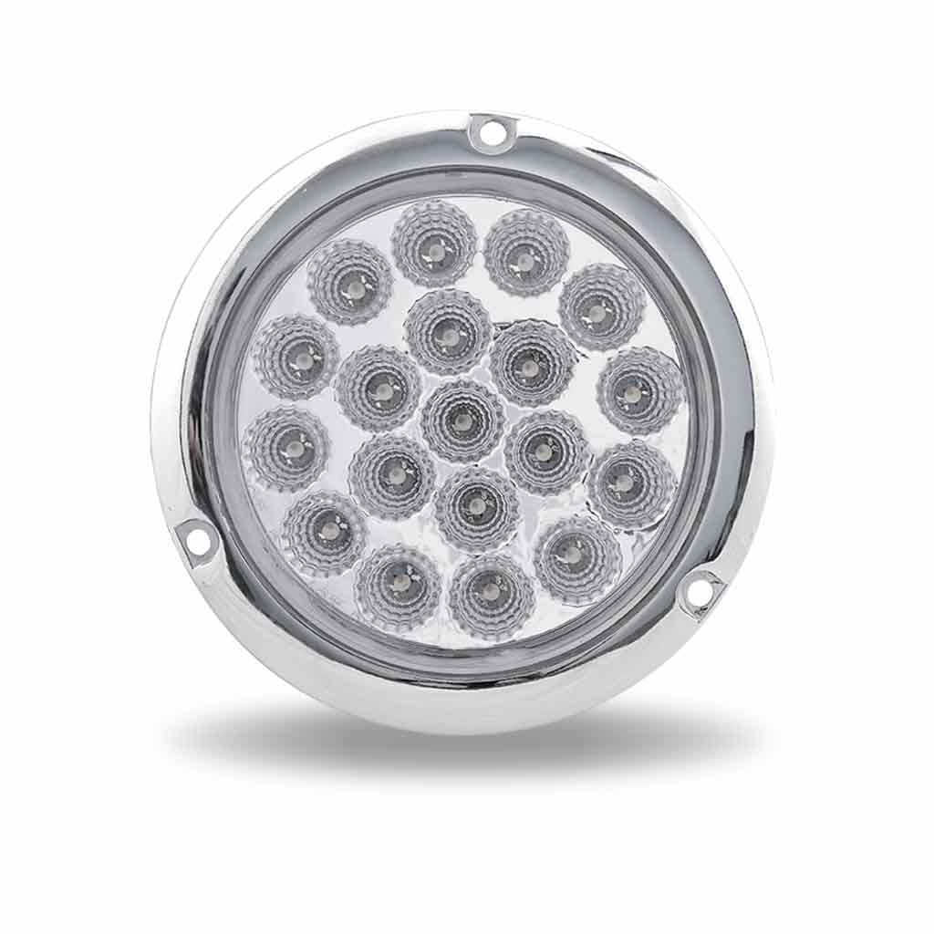 4" Red Stop, Turn & Tail to Purple Auxiliary Round Flange Mount LED Light - 19 Diodes - Thumbnail 4