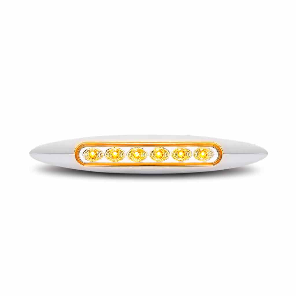 6" Amber Marker to Blue Auxiliary Slim LED Light - 6 Diodes - Thumbnail 6