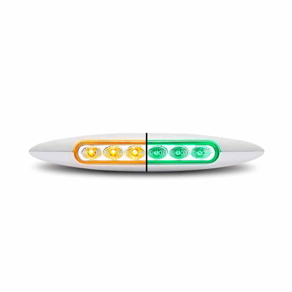 6" Amber Marker to Green Auxiliary Slim LED Light - 6 Diodes - Thumbnail 6