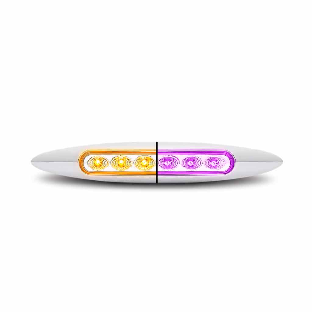 6" Amber Marker to Purple Auxiliary Slim LED Light - 6 Diodes
