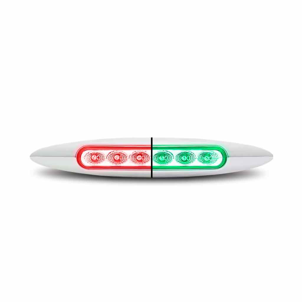 6" Red Marker to Green Auxiliary Slim LED Light - 6 Diodes - Thumbnail 4