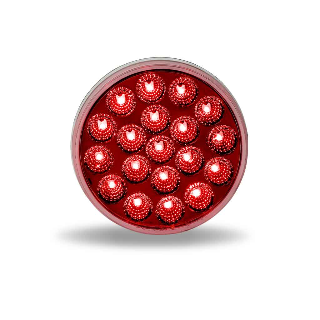 4" Anodized Red Stop, Turn & Tail to White Back Up LED Light - 19 Diodes