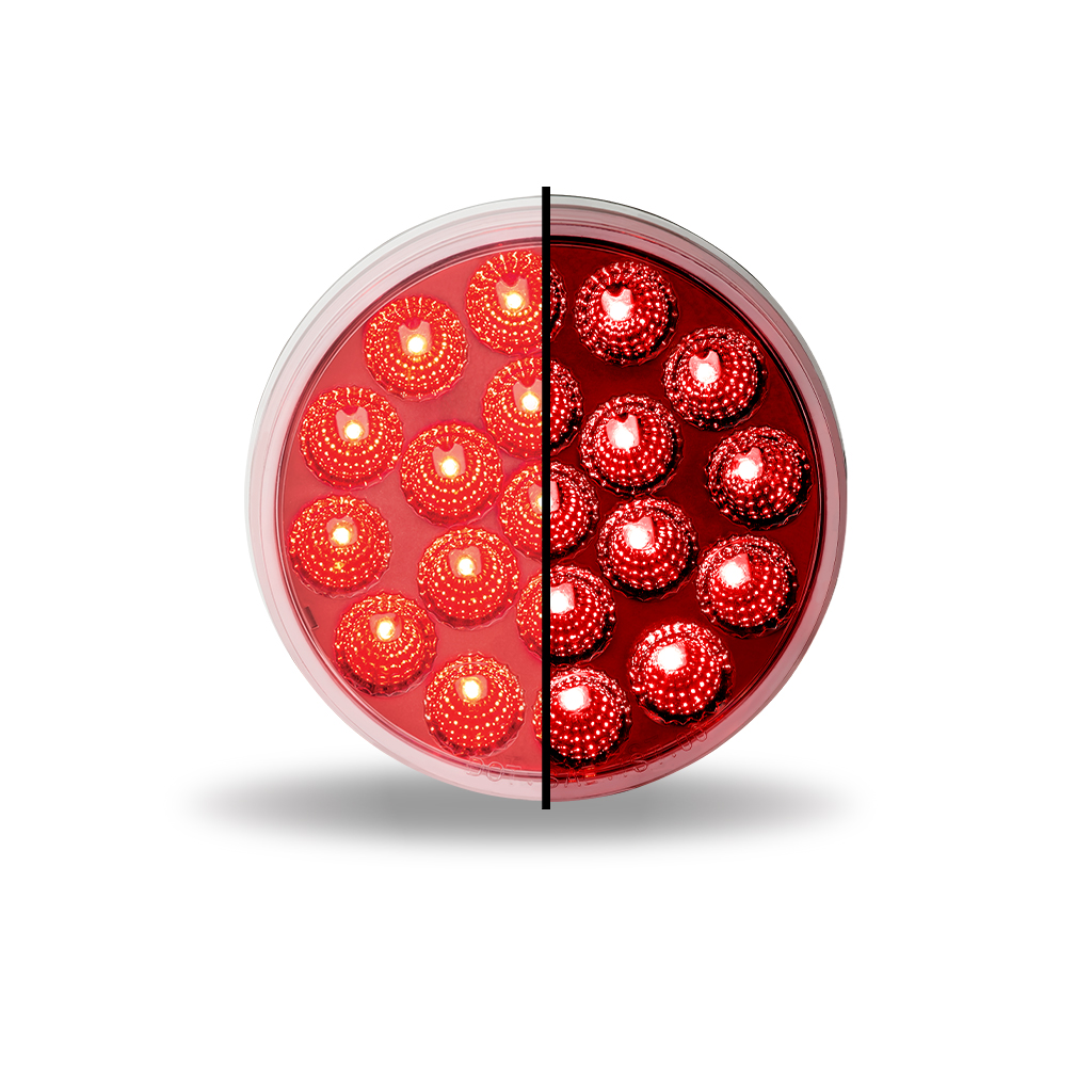 4" Anodized Red Stop, Turn & Tail to White Back Up LED Light - 19 Diodes - Thumbnail 2