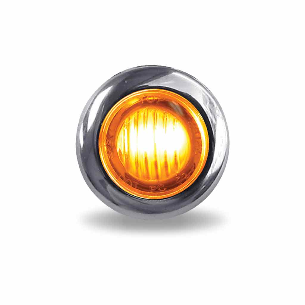 3/4" Clear Amber Round LED Light - 3 Diodes - Thumbnail 5