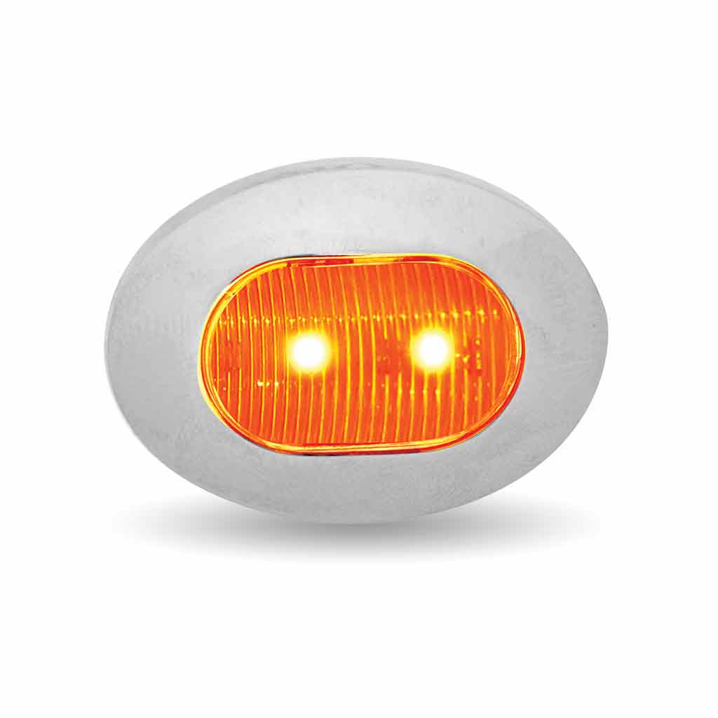 3/4" Amber Marker Oval LED Light - 2 Diodes