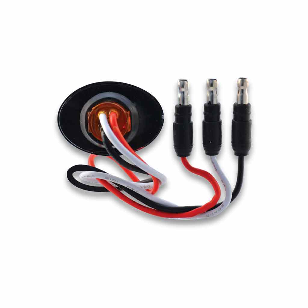3/4" Amber Marker Oval LED Light - 2 Diodes - Thumbnail 2