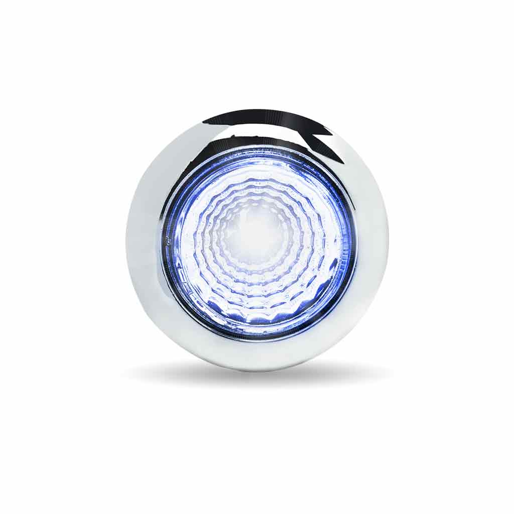 3/4" Amber Marker to Blue Auxiliary Round Reflector LED Light - 1 Diode
