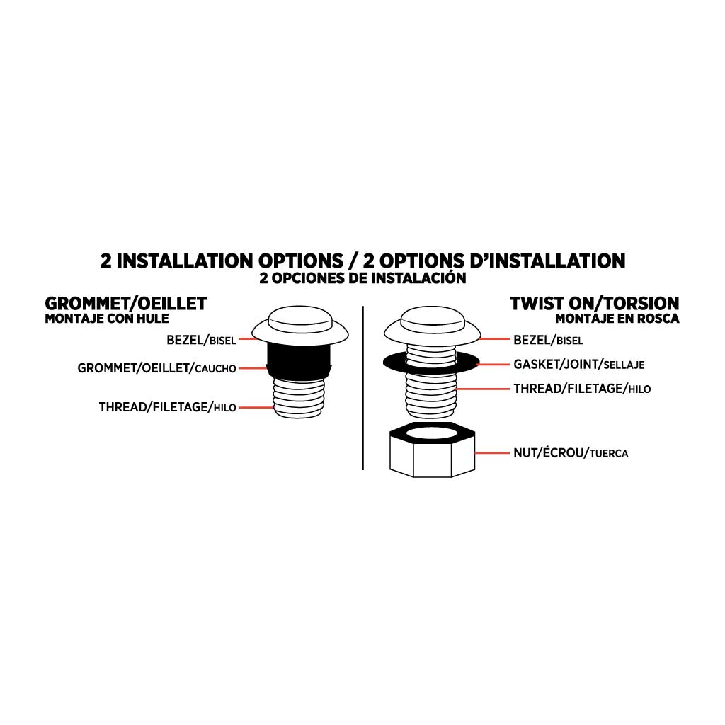 3/4" Red Marker to Purple Auxiliary Round Reflector LED Light - 1 Diode - Thumbnail 3