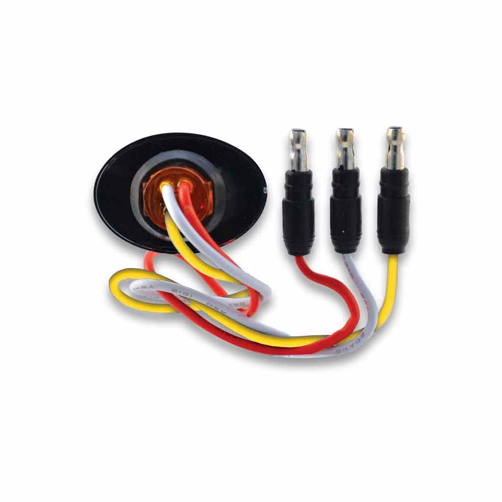 3/4" Red Marker to White Auxiliary Oval LED Light - 2 Diodes - Thumbnail 3