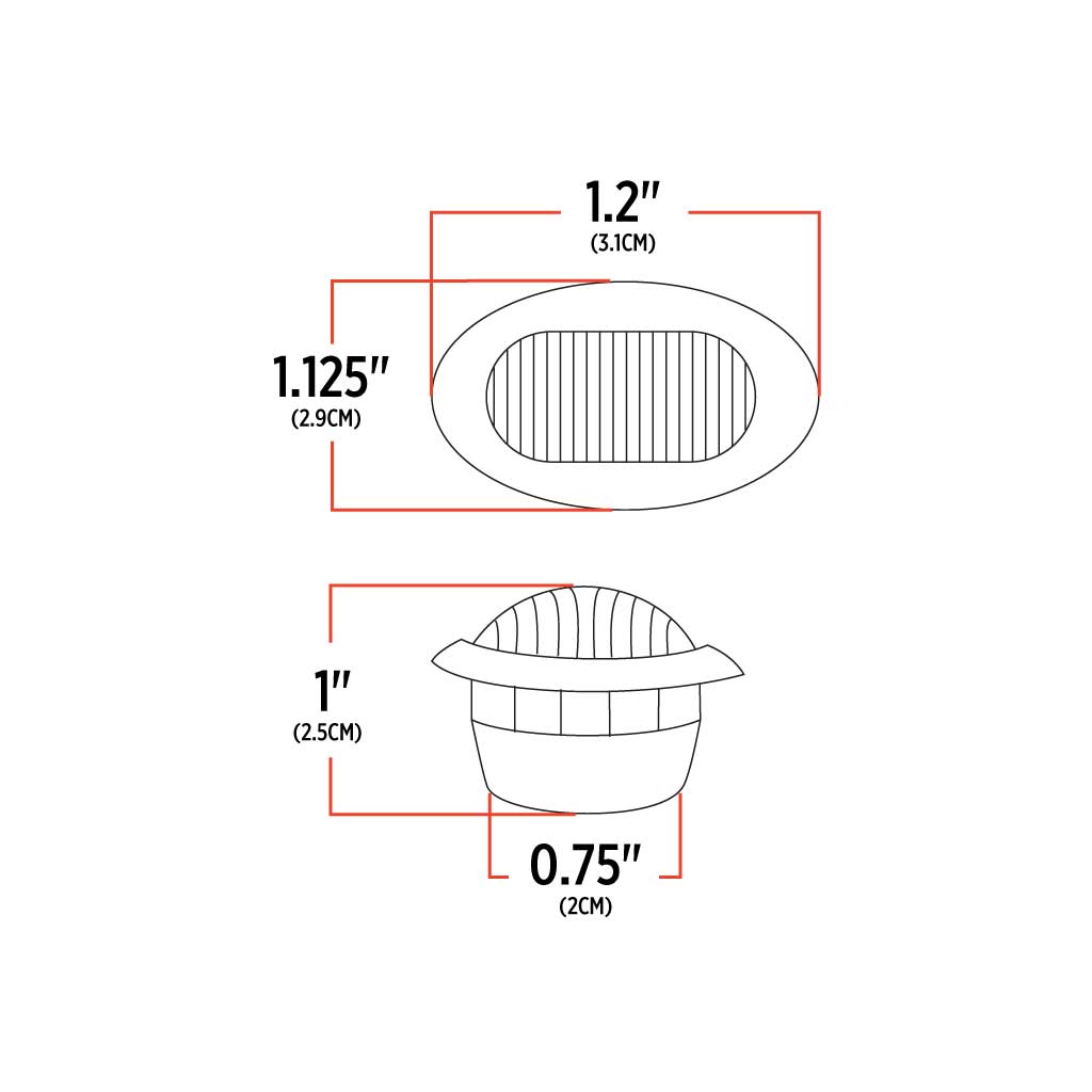 3/4" Red Marker to White Auxiliary Oval LED Light - 2 Diodes - Thumbnail 4